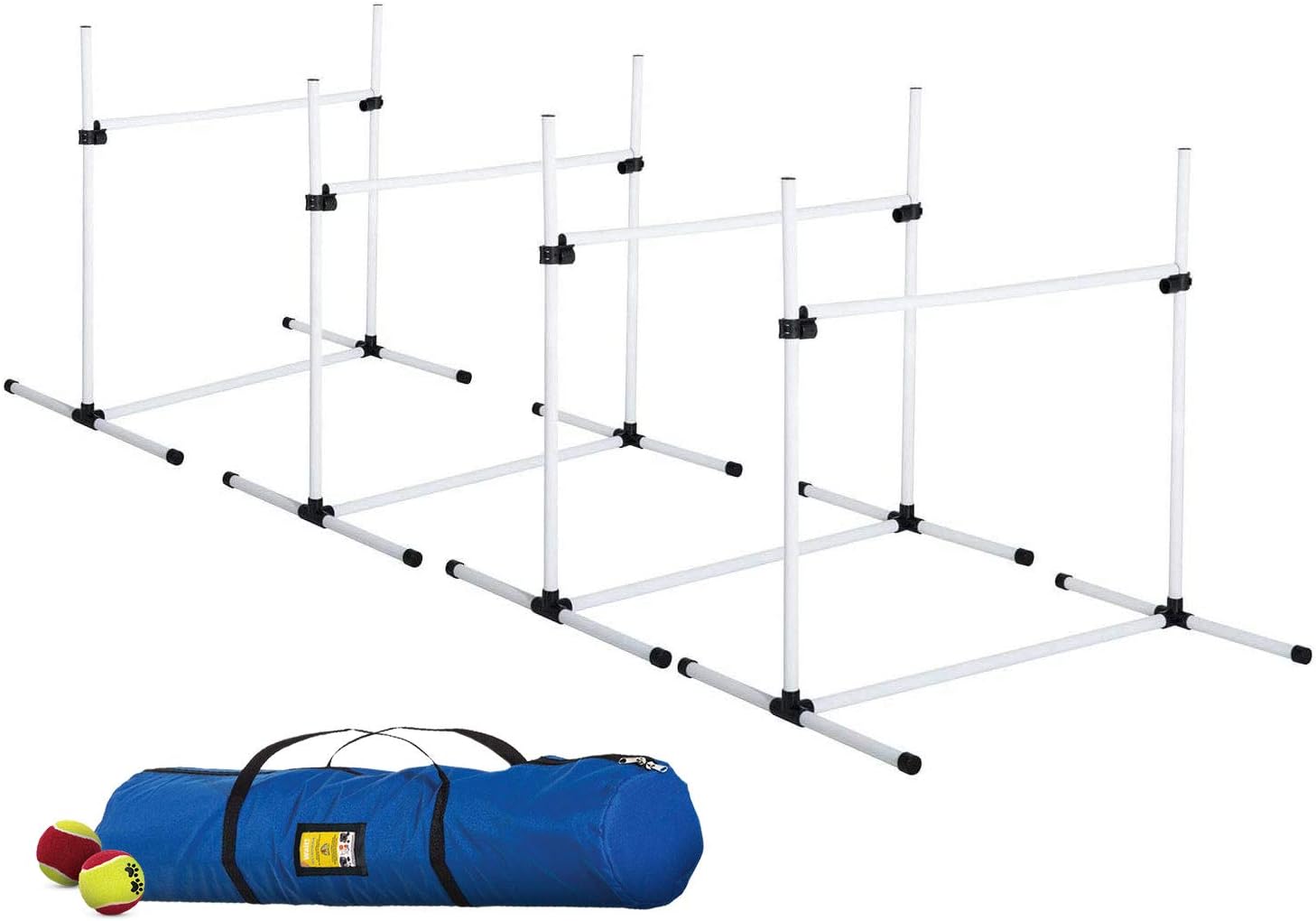 CHEERING PET Dog Jumps Set, Dog Agility Training Equipment, 4 Adjustable Bar Jumps for Dogs