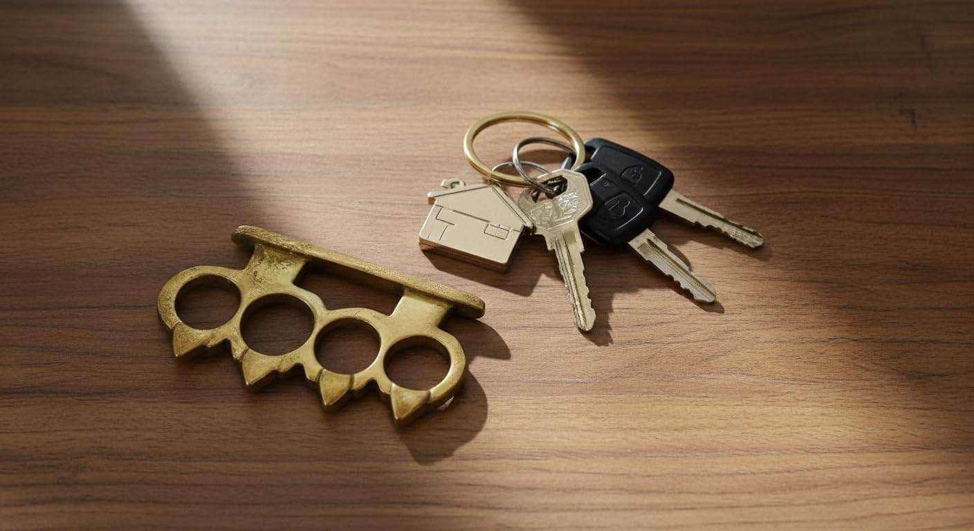 Heavy Duty Alloy Metal Knuckle Keychain with Steel Ring | Solid Alloy Pocket Grip Tool | Stylish & Strong Key Holder for Bike Car Home Keys | EDC Utility Accessory for Men