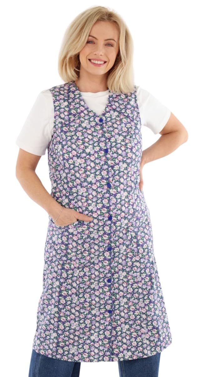 Delantal para mujer sin brazos, delantal de cocina para mujer, delantal para el hogar, bata para mujer, multicolor, en 100% algodón