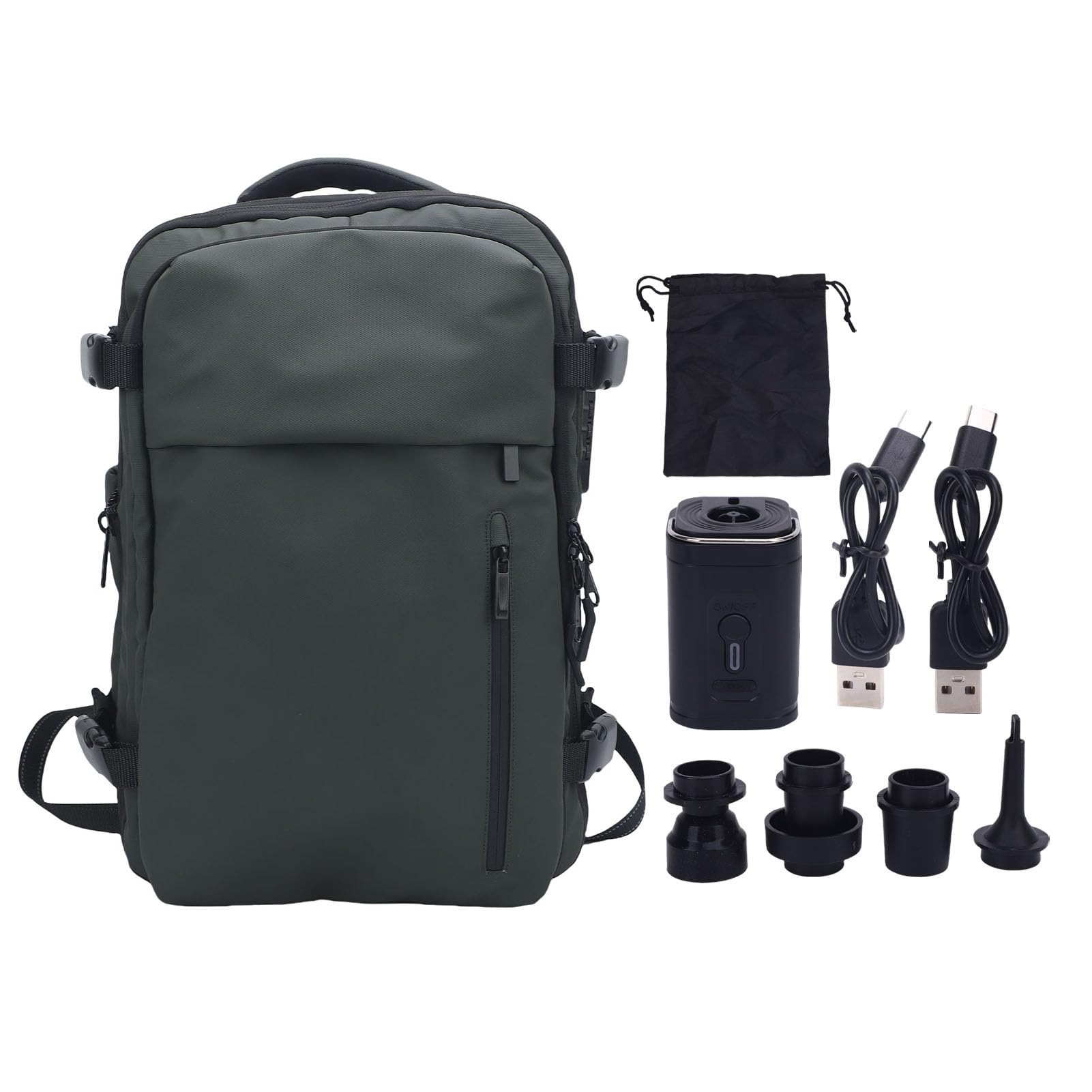 Gugxiom Sac à Dos, 36L-55L Extensible Sactual de Voyage Compression Sous Vide avec Pompe à Air, Preuve de L'eau et Sac à Dos D'ordinateur Portable Anti-vol pour la Randonnée, les
