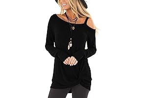 Women's Chic Cold Shoulder Knotted Tunic Tops