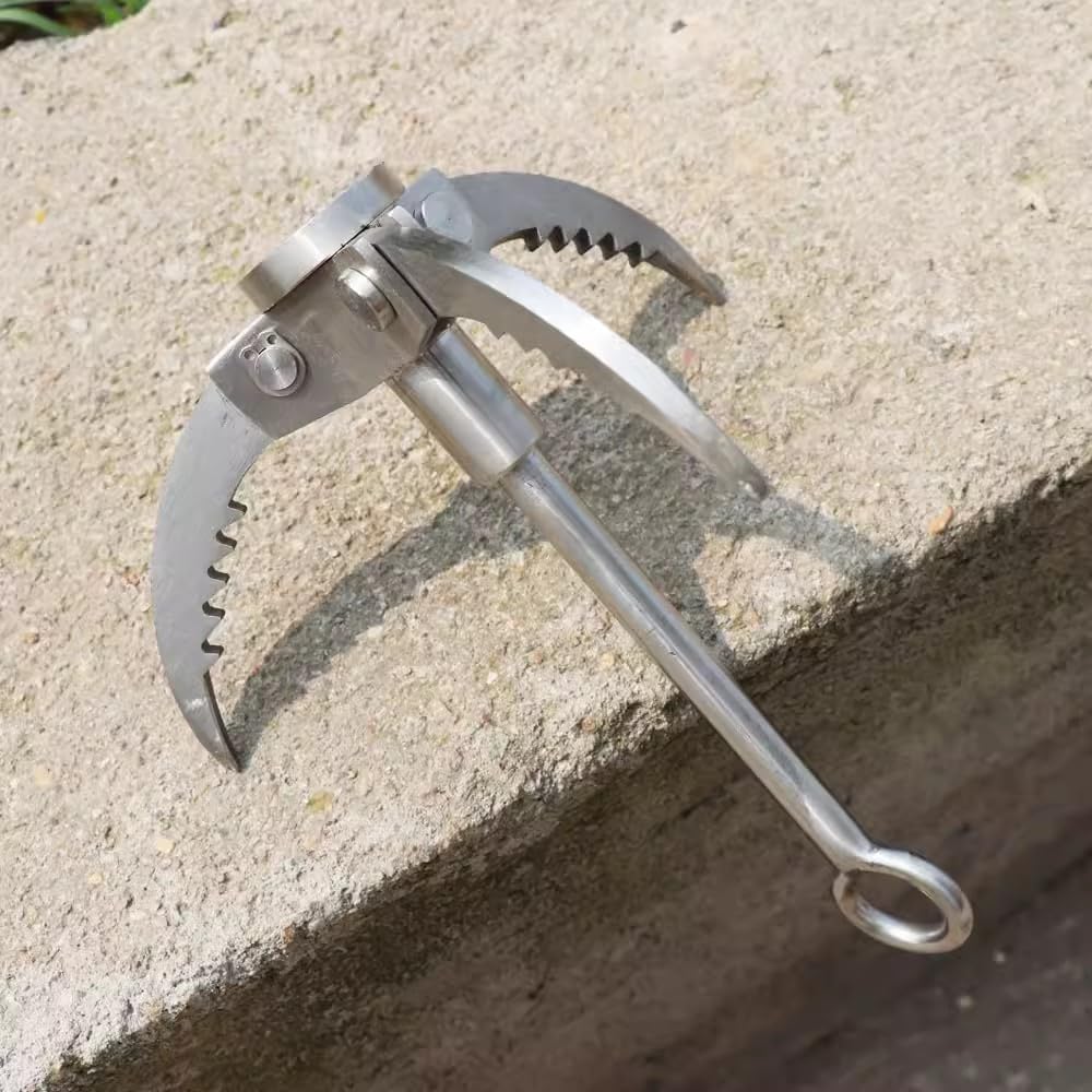 Edelstahl Kletterklaue,Greifhaken,Enterhaken Kletterhaken Wurfhaken 3 Klauen Edelstahl Klapphaken Outdoor Survival Edelstahl Kletterhaken Outdoor Camping Wandern Baumklettern