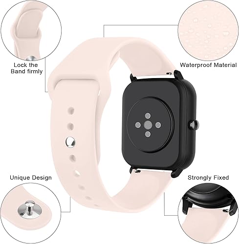 Miniatura 2 de Paquete de 2 correas para Amazfit Bip 3  Bip 3 Pro  Bip U Pro  Bip  Bip Lite  Bip S lite  Bip U  Bip U, correa de repuesto deportiva de silicona