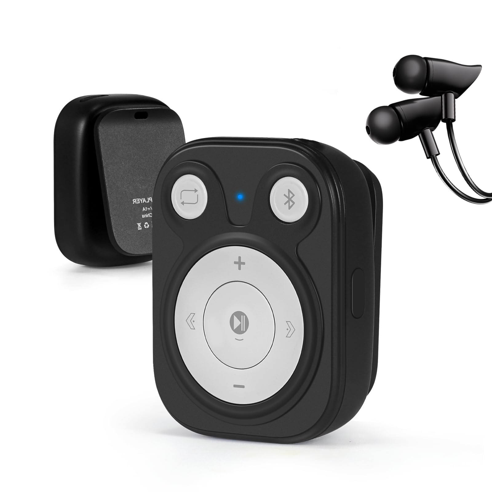 64GB Mini MP3 Player with Bluetooth 5.3 & Clip for Sports, Black | 15H Playback Portable Music Player, No Screen Button Design with OTG for Running-image-25