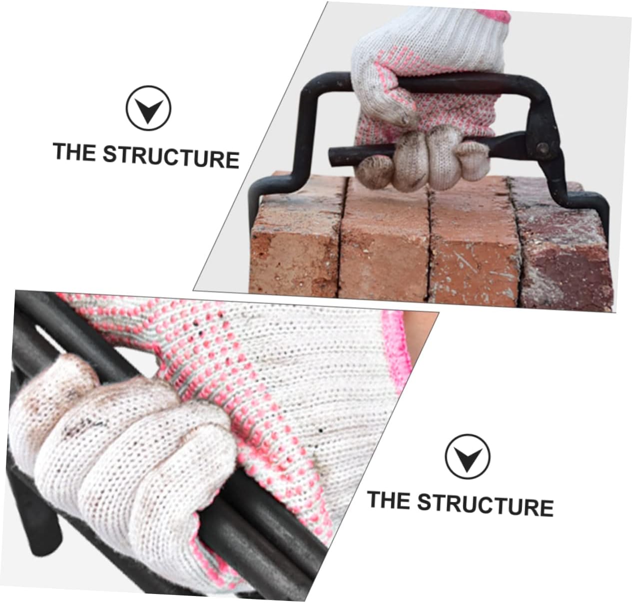 Adjustable Brick Clamp Brick Tongs Construction Clamp Tool Multi-Functional Pliers for Moving and Lifting Bricks Forged Spring Steel 10.82 X 6.69 X 0.78 in 1 pack image 2