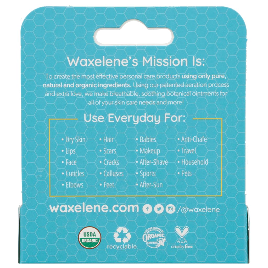 Waxelene Original Organic Multipurpose Ointment Lip Tube Pack of 5, Best Lip Balm Ever Baby Eczema Chapped Dry Sensitive Skin Body Hand Face Moisturizer