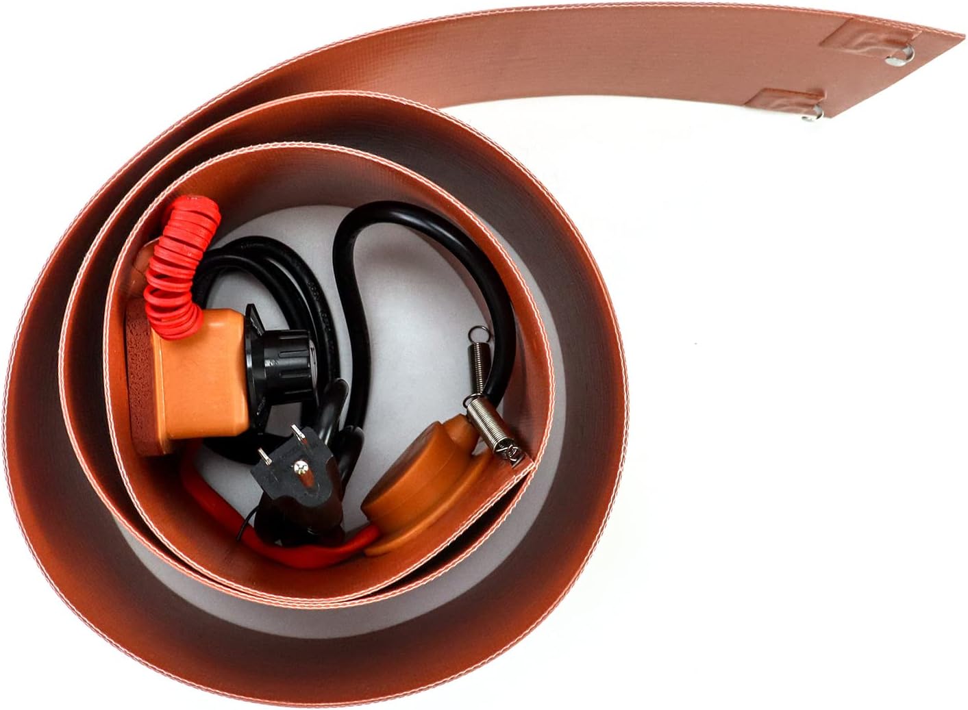 QWORK Drum Heater Barrel Band for 55 Gallon Metal Oil Drum - 2 Pack, 1200 Watt 120 Volt Grease Keg Pail Heater with Temperature Adjustment and Thermostat