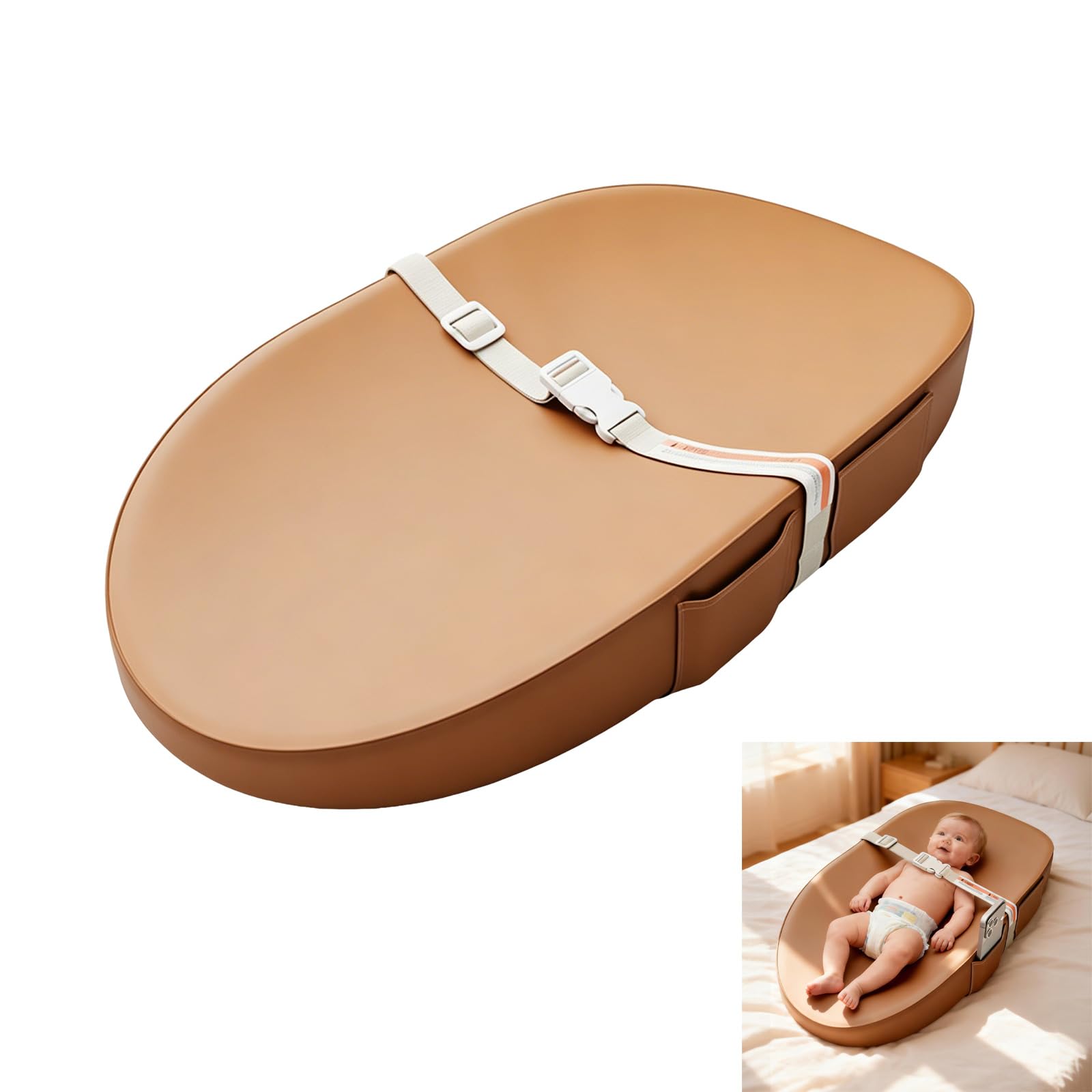 Ergonomische Wickelunterlage für Neugeborene mit konturierten Kanten und rutschfester Unterseite für den täglichen Gebrauch Kinderzimmer oder auf Reisen
