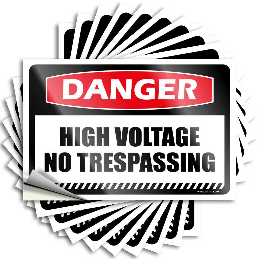 Quote Goods Peel and Stick - Danger High Voltage No Trespassing Bumper Great Waterproof Vinyl for Drinking(6X9CM)