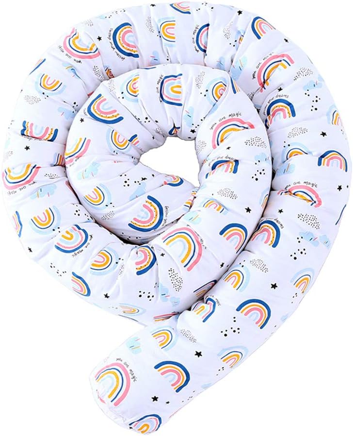 Fenteer Baby Snake Pillow Long & Breathable for Girl & Boy Washable Zippered Design, Cotton Bumper for Bassinets Cradle Cot Bed Protector Bumper - Red