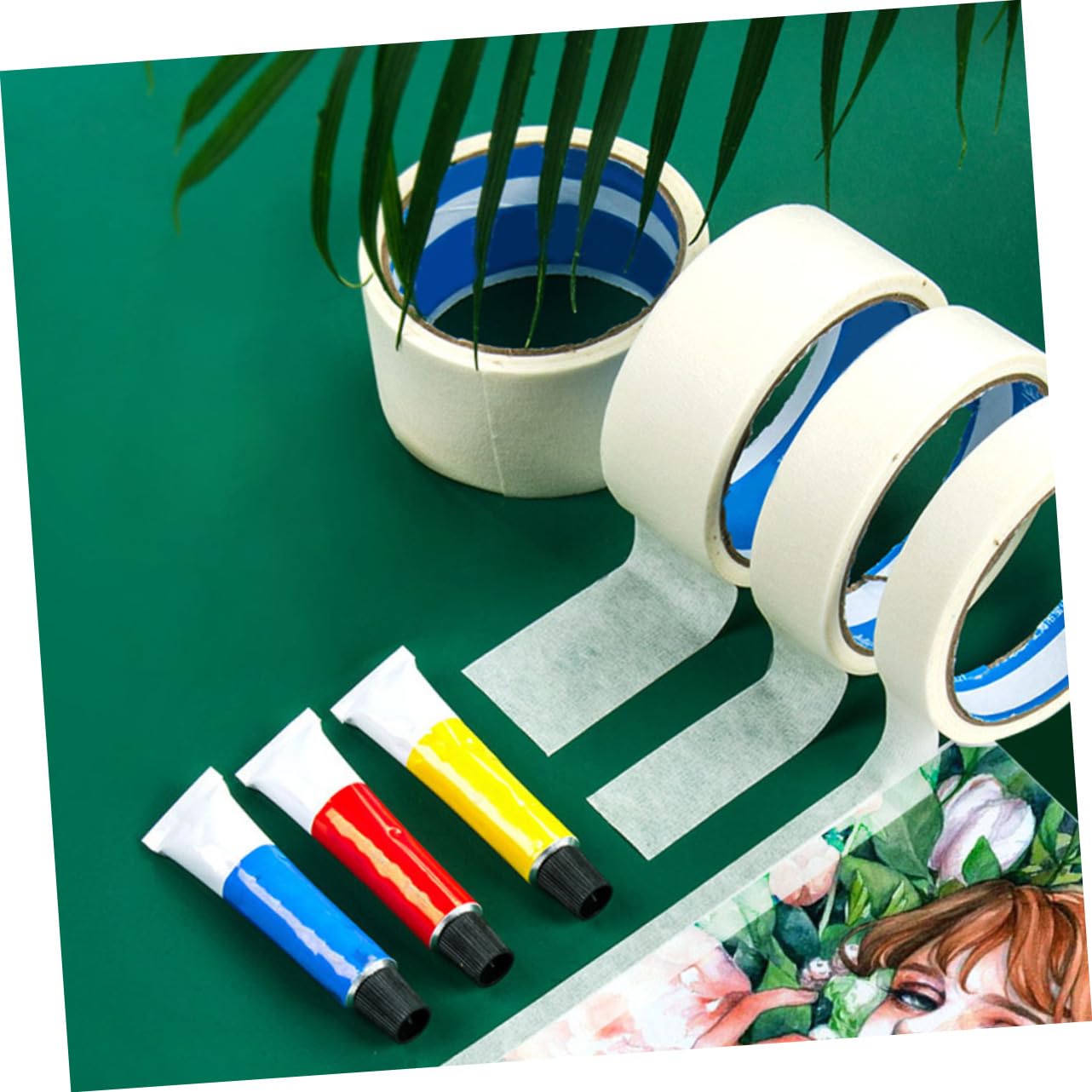 5 Rollen Malerkrepp aus Papier Leicht Abziehbar und Schützend Praktisches Künstler Klebeband für Malerarbeiten und Kreative Zeichnungen zu Hause