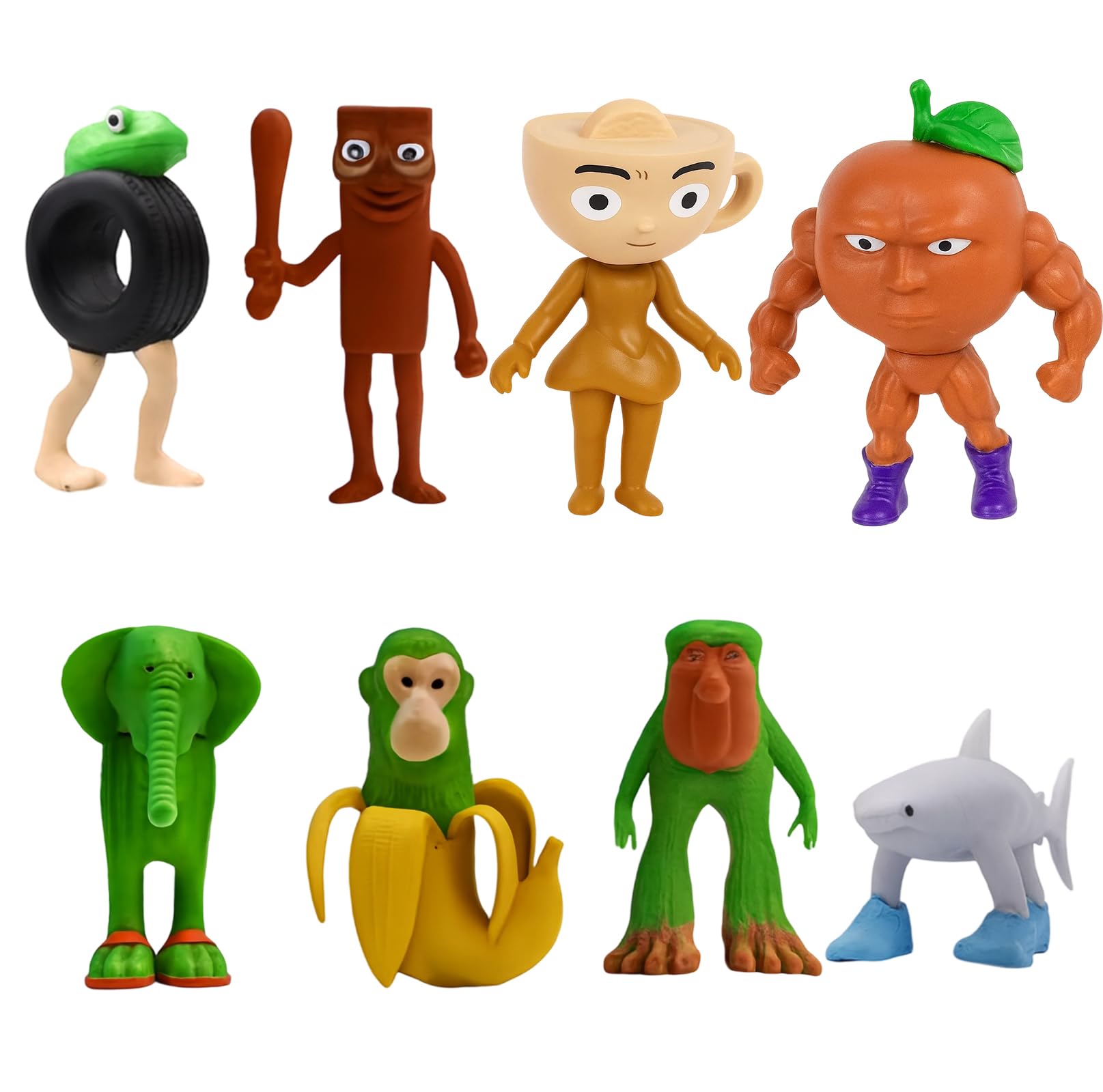 Italian Brainrot Toys, 8 Pcs Brainrot Action Figures Set, Tung Tung Tung Sahur Figures