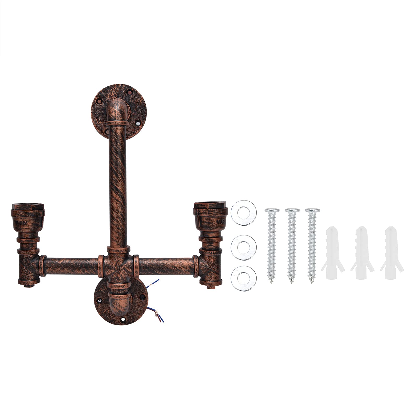 YWBL-WH Lampada da Parete Steampunk a Doppia Testa, Applique in Tubo di