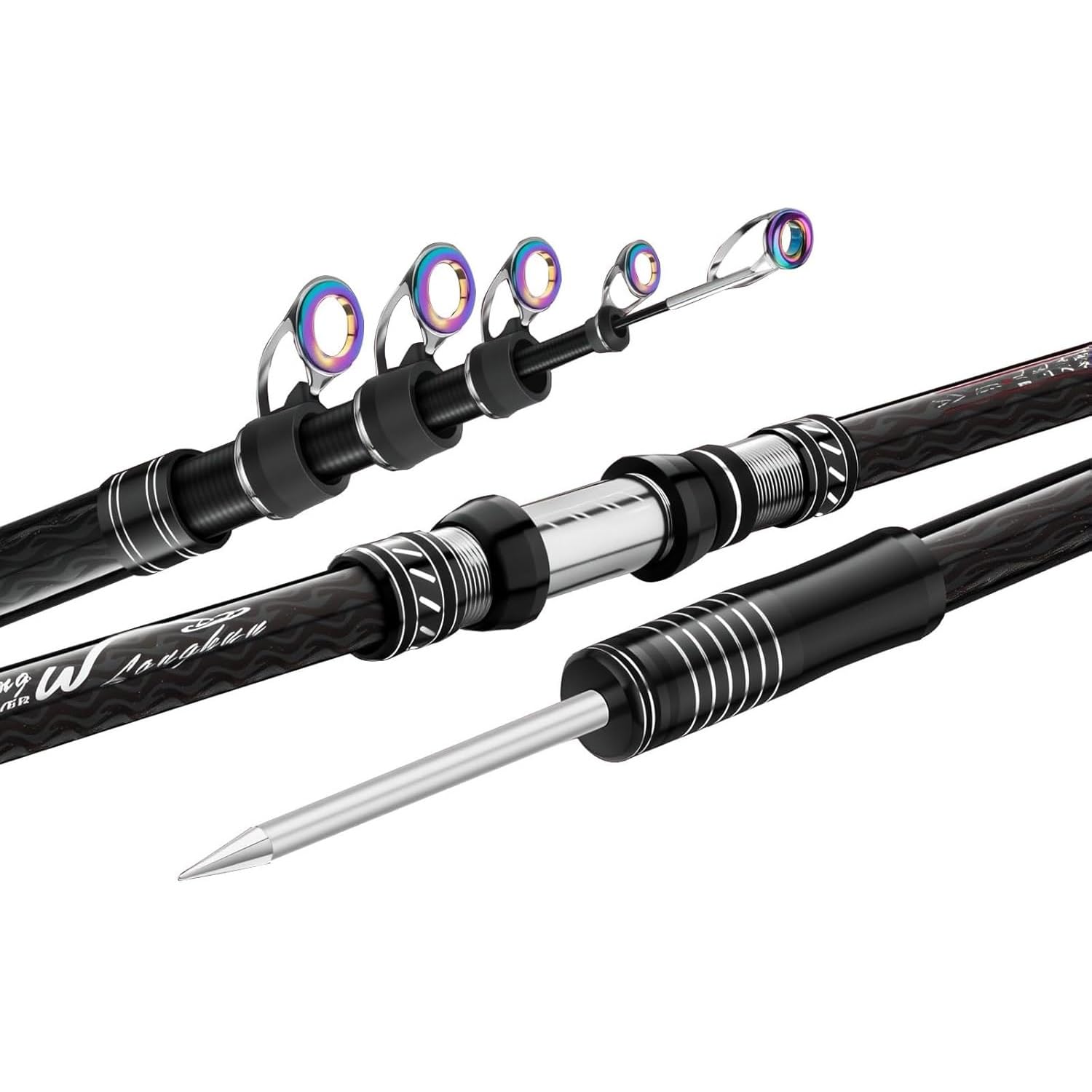 HUSHDML Telescopic Carbon Fibre Fishing Rod – Carp Rod – 2.1m to 4.5m Ultralight Super-Stiff fishing rod for Long Fishing Sessions
