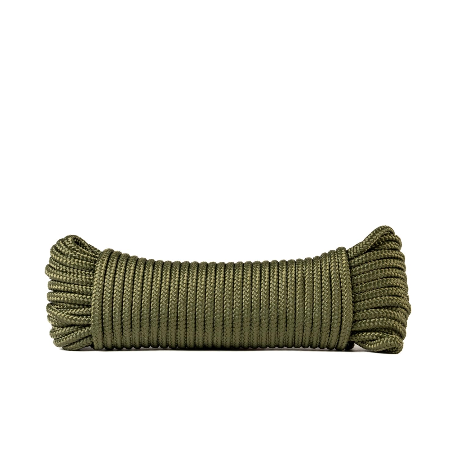 SNURO Polyester rope (6mm, 20m, khaki green) - Braided polyester - Strong, weatherproof and versatile - Breaking force 600 kg