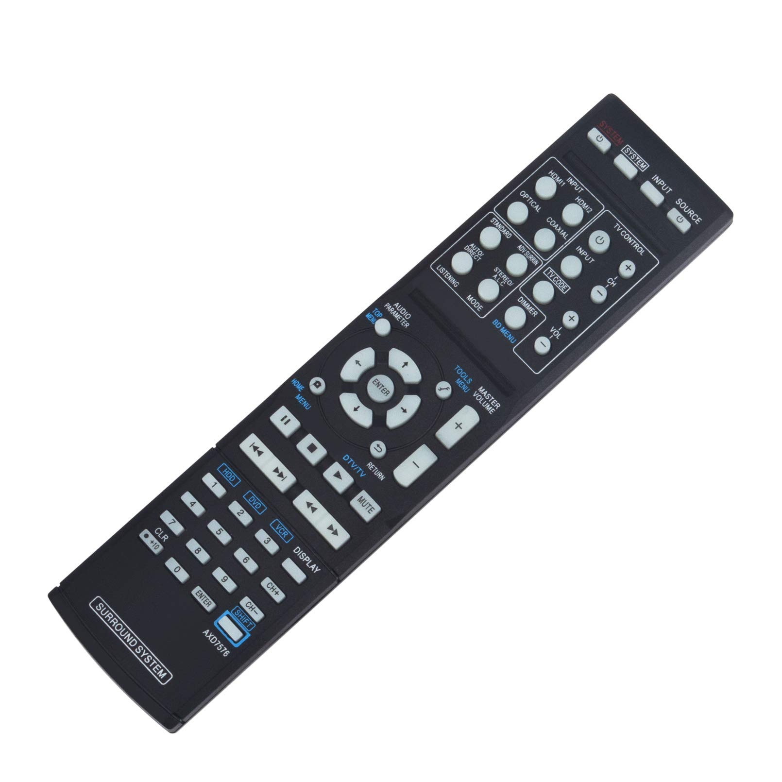 AXD7578 - Mando a distancia de repuesto - VINABTY - Compatible con sistema receptor AV Pioneer Surround AXD7578 mando a distancia HTP-SB300 HTP-072