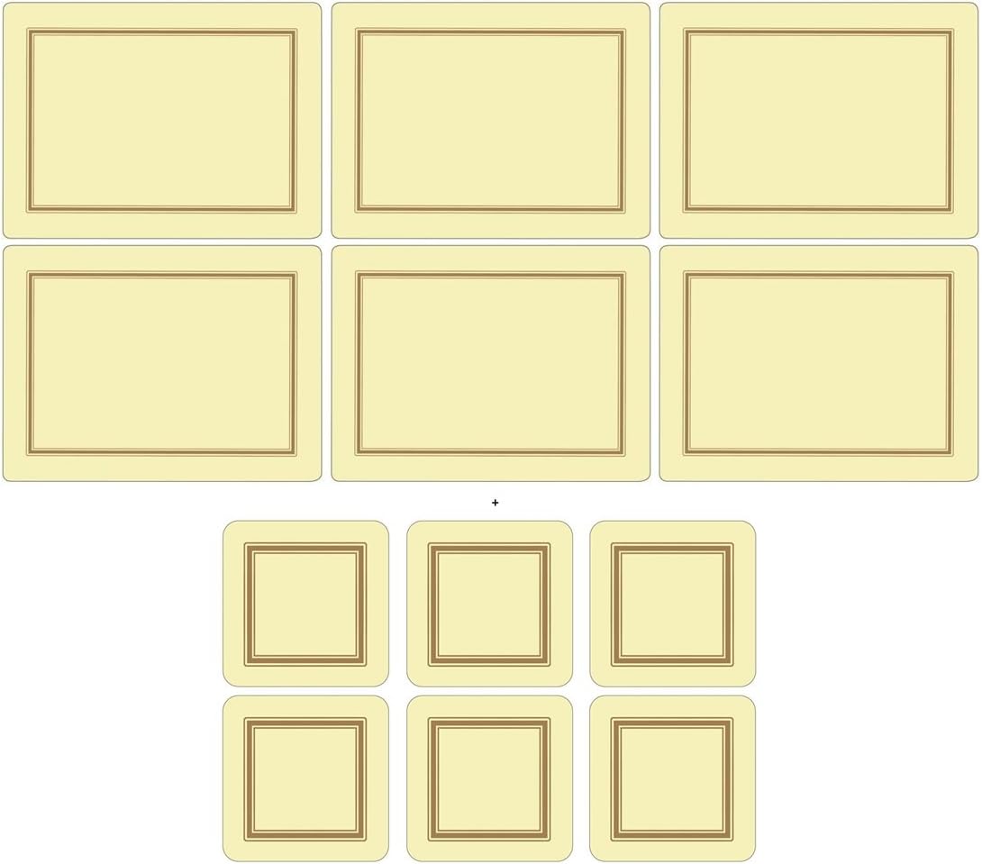 Pimpernel Classic Cream, 6 Placemats + 6 Coasters BigaMart