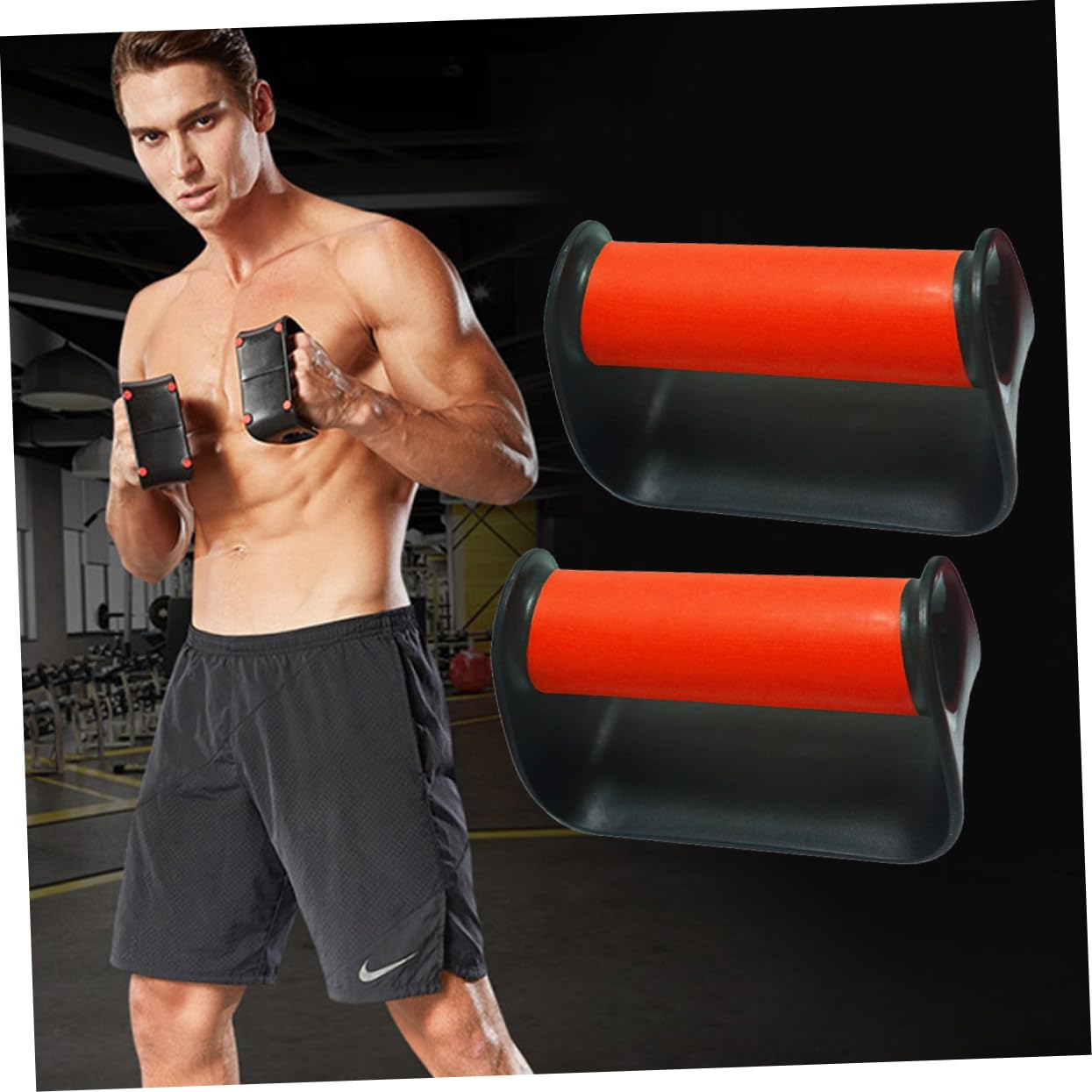 BESPORTBLE 1pair Portable Push- Rack for Home Fitness Equipment Compact Design for Upper Body Strength Training Non-equilibrium Workouts Red Color