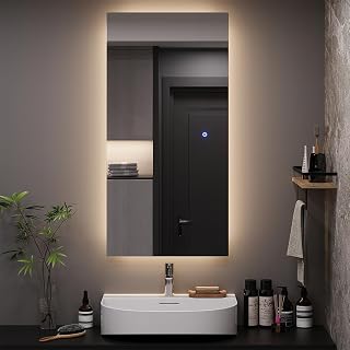 Vicco Bathroom Mirror "Miral",Glass,100x50cm with Backlight Lighting