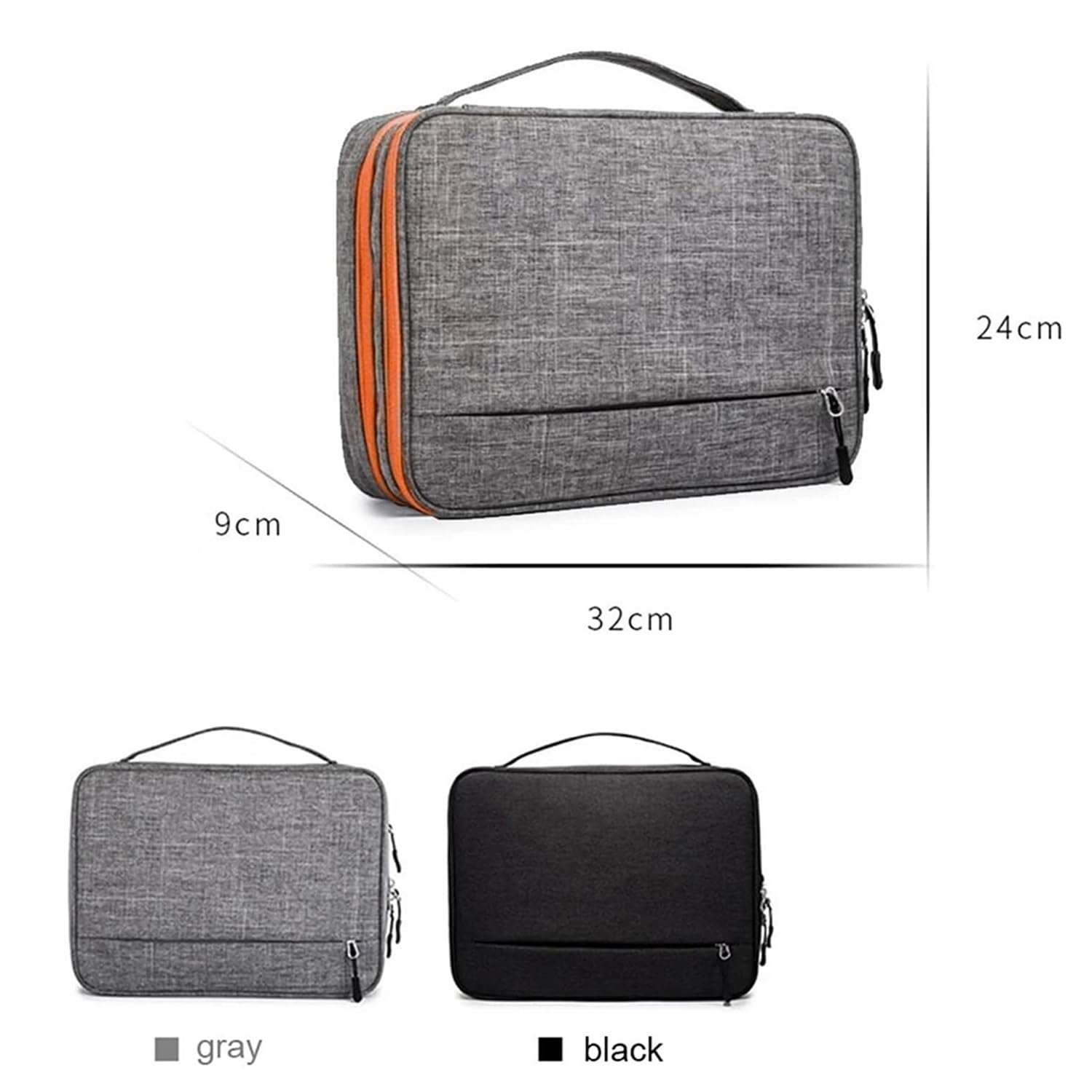 Borsa Organizzatore Cavo | Strisce rimovibili a doppio strato(Black)