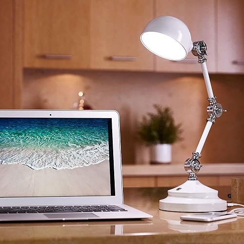 Miniatura 8 de OttLite Prevention Pharmacy Adjustable LED Desk Lamp with USB Charging - Designed to Reduce Eyestrain, 3-Point Adjustable Neck, 3 Brightness
