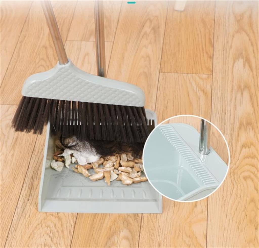 Juego de Escoba y recogedor, Escoba doméstica, Escoba de cerdas Suaves, recogedor, Pala de Basura, Cubo con Dientes para raspar (Paquete de 3 como se Muestra)