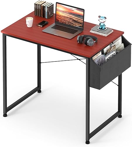 Athena Collection Escritorio para computadora de juegos de 32 pulgadas, escritorio de oficina en casa, escritorio de estudio con bolsa de