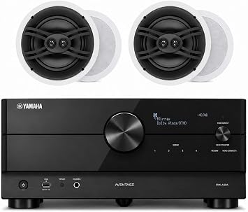 Yamaha RX-A2A AVENTAGE 7.2-Channel AV Receiver - 8K and 4K/120 HDMI, eARC, Dolby Atmos, DTSX, Wi-Fi, Bluetooth, MusicCast with Yamaha NS-IW280CWH...