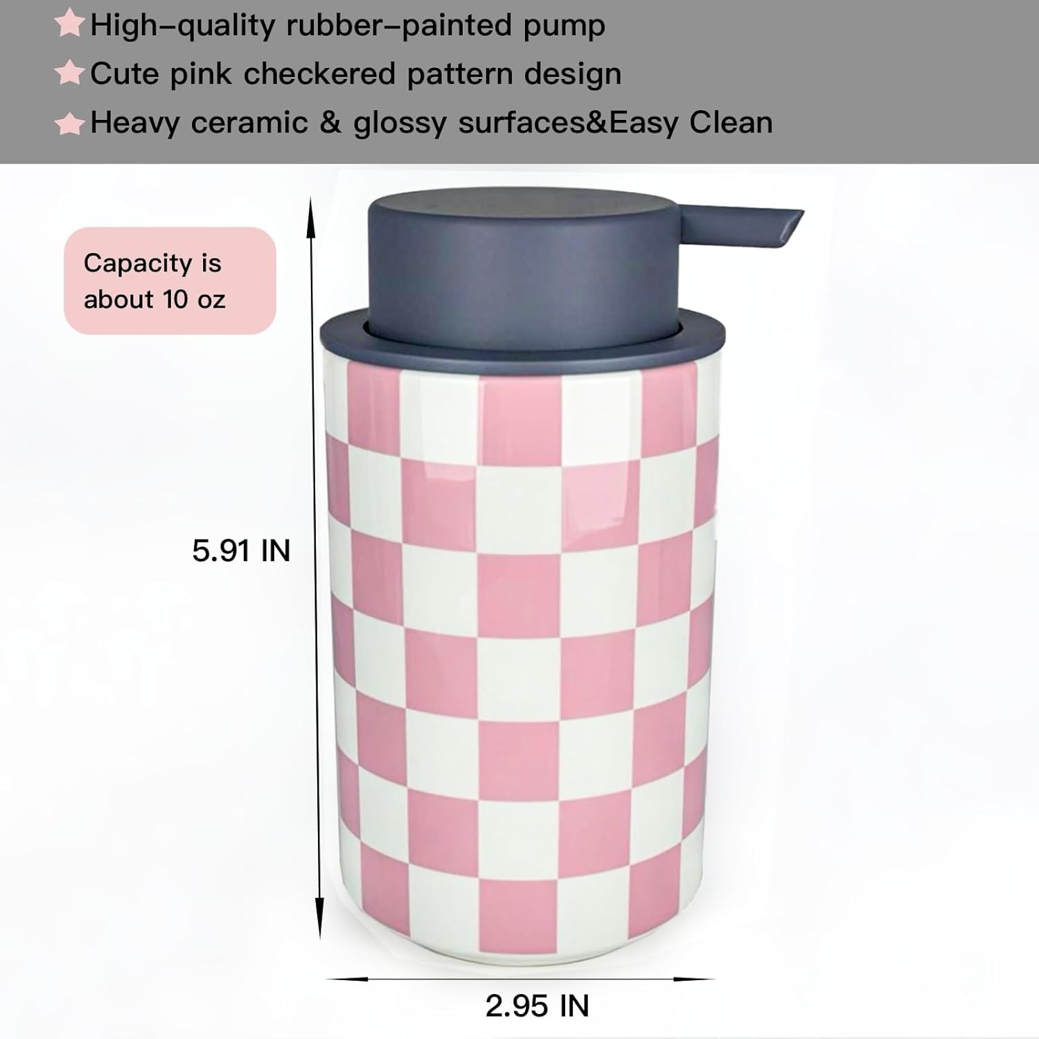 Foaming Soap Dispenser, Cute Pink Foam Hand Soap Dispenser for Bathroom Countertop, Soap Hand Dispenser for Kitchen Bathrooms- Pink Bathroom Decor