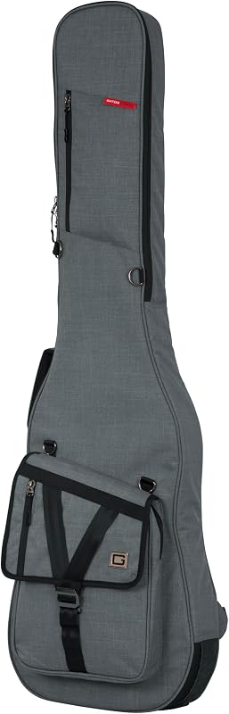 Cases Transit Series Bass Guitar Gig Bag, Grey (GT-BASS-GRY) | Protect your guitar with plush-lined padding, a durable rubber base, and removable backpack straps