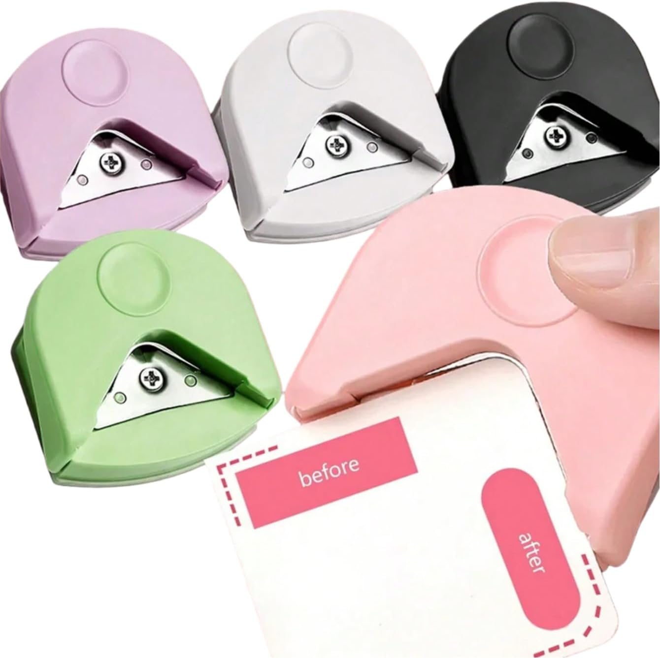 R4 Corner Rounder & Edge Cutter | DIY Scrapbook Photo & Craft Paper Trimmer | Corner Chomper for Precise Round, Oval & Pointed Angles | Cardstock, Photo, Index Card Corner Cutting Tool (Green)