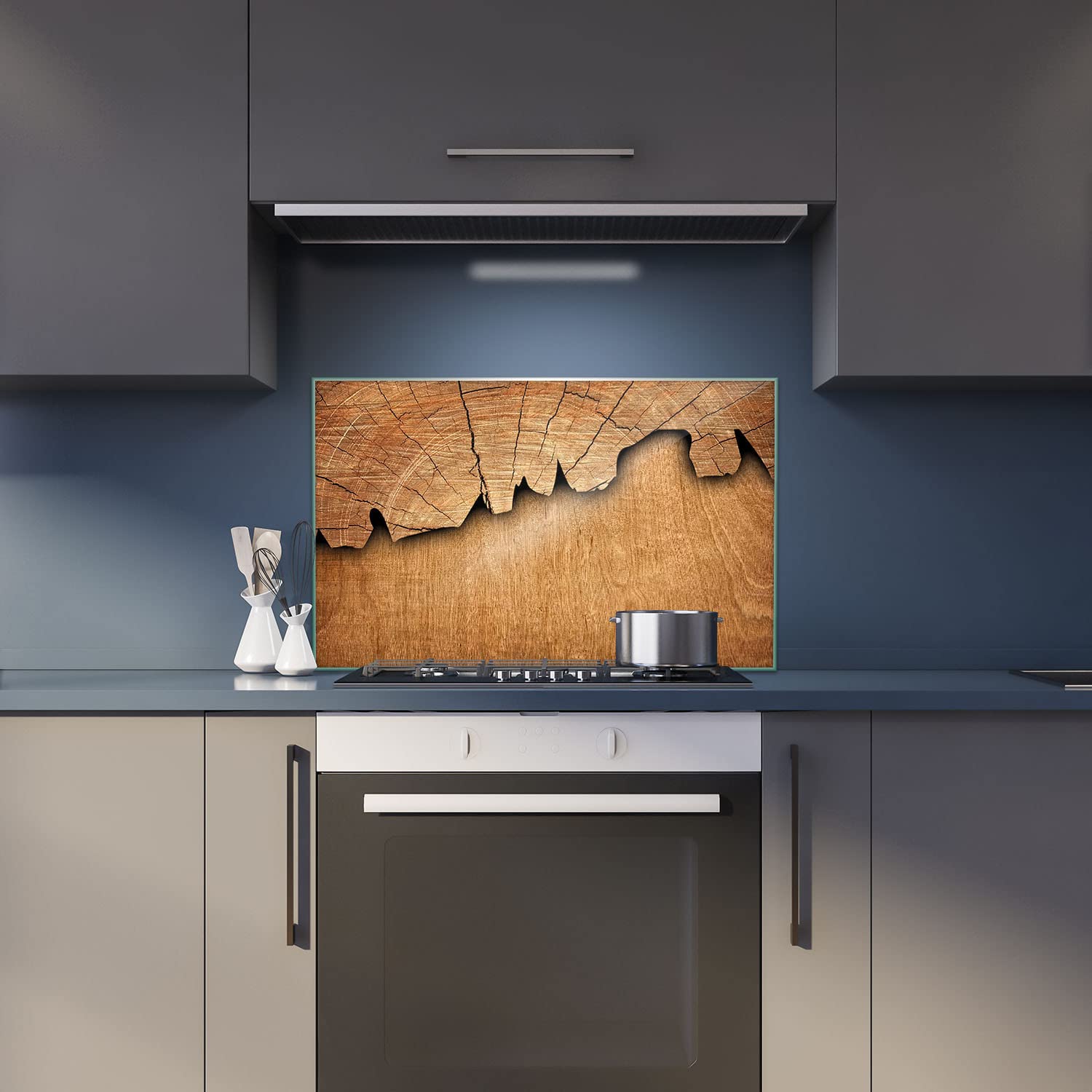 Herdabdeckplatte Abdeckung Ceranfeld Abdeckplatte Schneidebrett 1-Teilig 80x52 Holz Braun Spritzschutz Glasplatte Ceranfeldabdeckung Schutz für Kochplatten Herdschutz Sicherheitsglas Glasschneidebrett