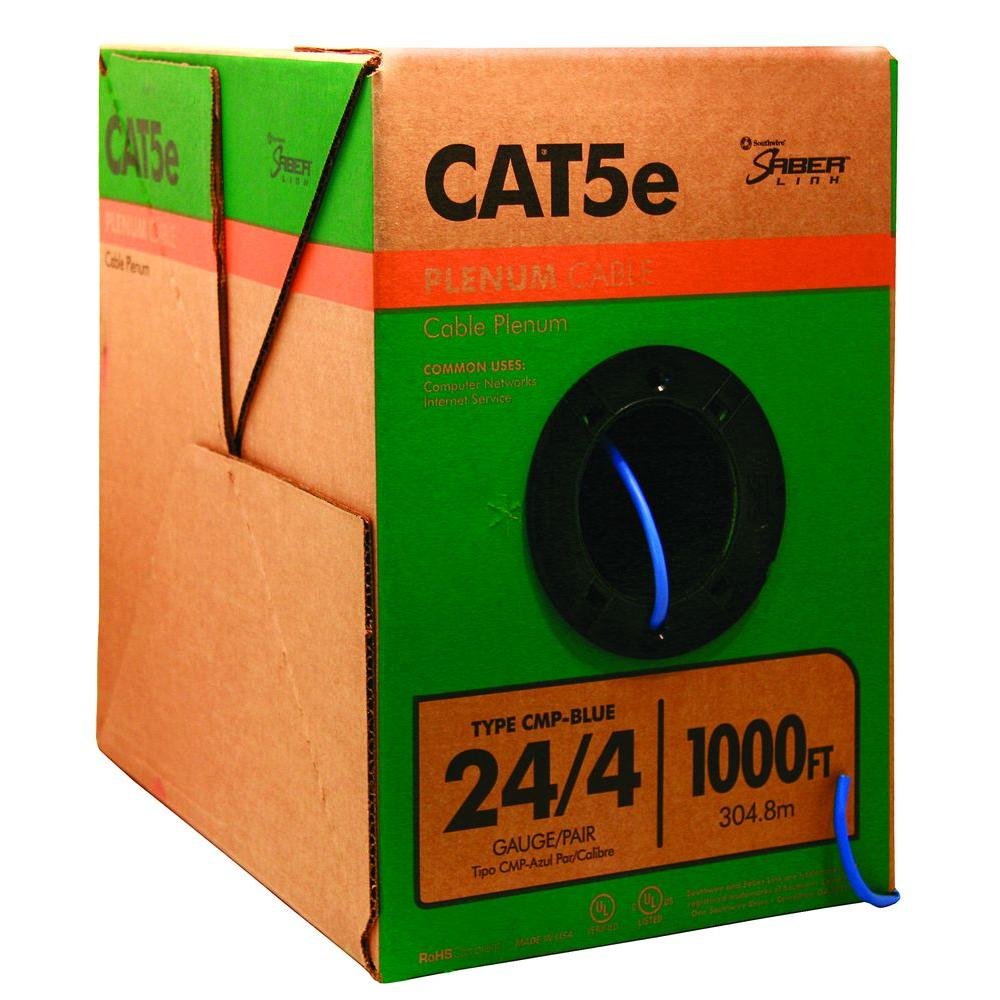 Cat5e Cable Plenum Blue 1000ft
