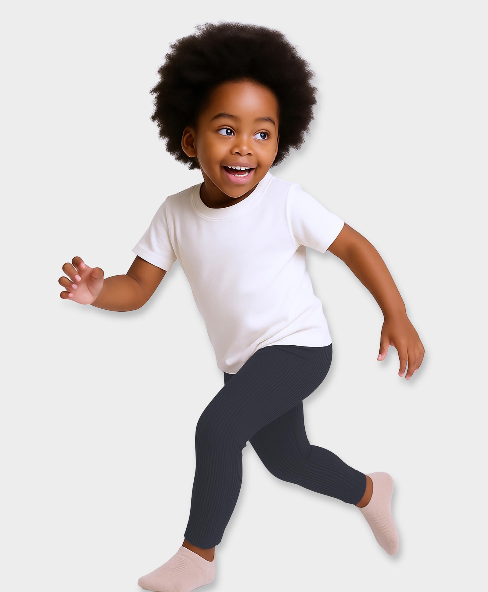 Mi Arcus Leggings in cotone tinta unita a maglia color malva per neonate e bambini