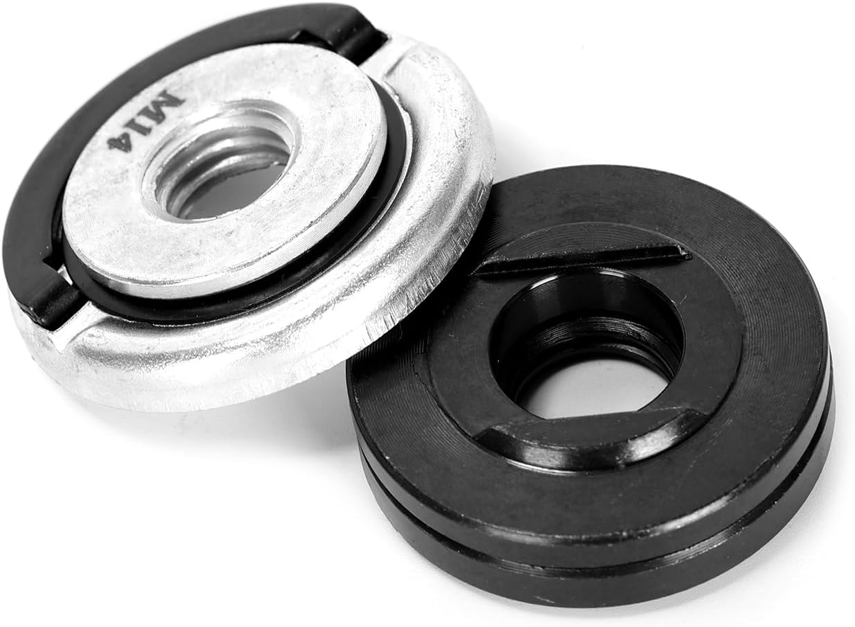 4pcs Angle Grinder Accessories (M14 Quick Release Nut + 5/8" Inner & Outer Angle Grinder Flange Nut + Spanner) Compatible with Makita/Black & Decker/Ryobi