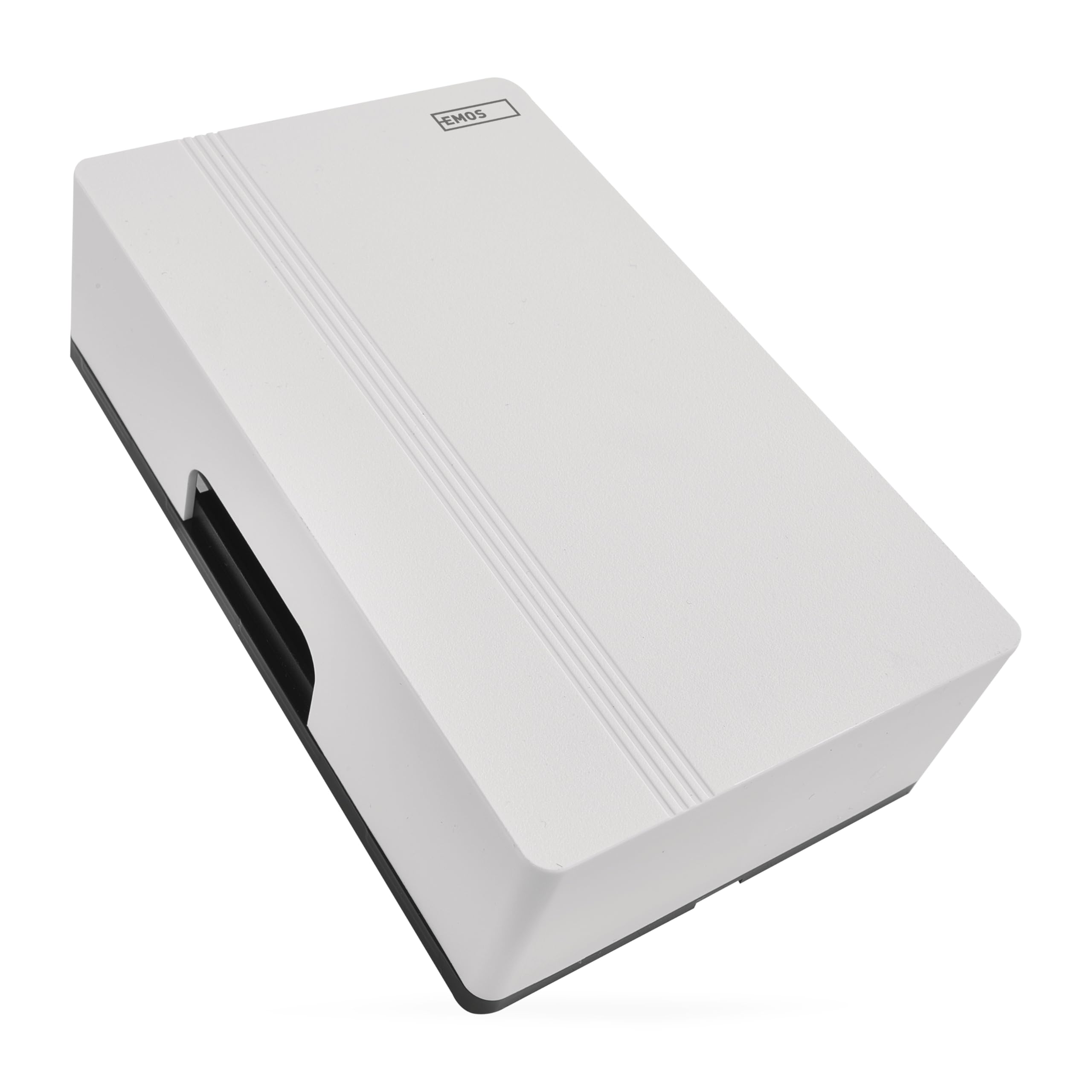 EMOS - 2-Draht Türklingel mit Dual-Stromversorgung - Klassischer Haustür Gong, weiße Türglocke - 1 Melodie Ding-Dong, Lautstärke 85dB - drahtgebunden, zur Wandmontage - rechteckig