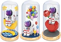 Vista 4 de Uvini - Bloques de construcción modelo astronauta con luz STEM, juguete de construcción micro bloques para adultos o adolescentes, regalos globos