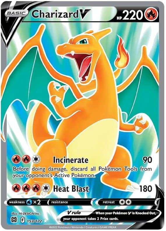 Charizard V 153/172 Ultra Zeldzame Pokémonkaart (SWSH Brilliant