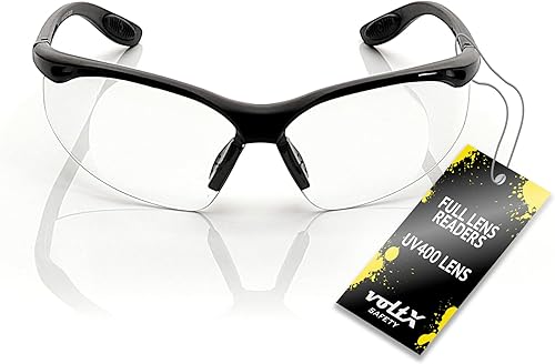 Miniatura 7 de voltX Lentes de seguridad para lectura de lente completa ANSI Z87.1+ y CE EN166F, estilo envolvente, incluye cable de seguridad con tope para la