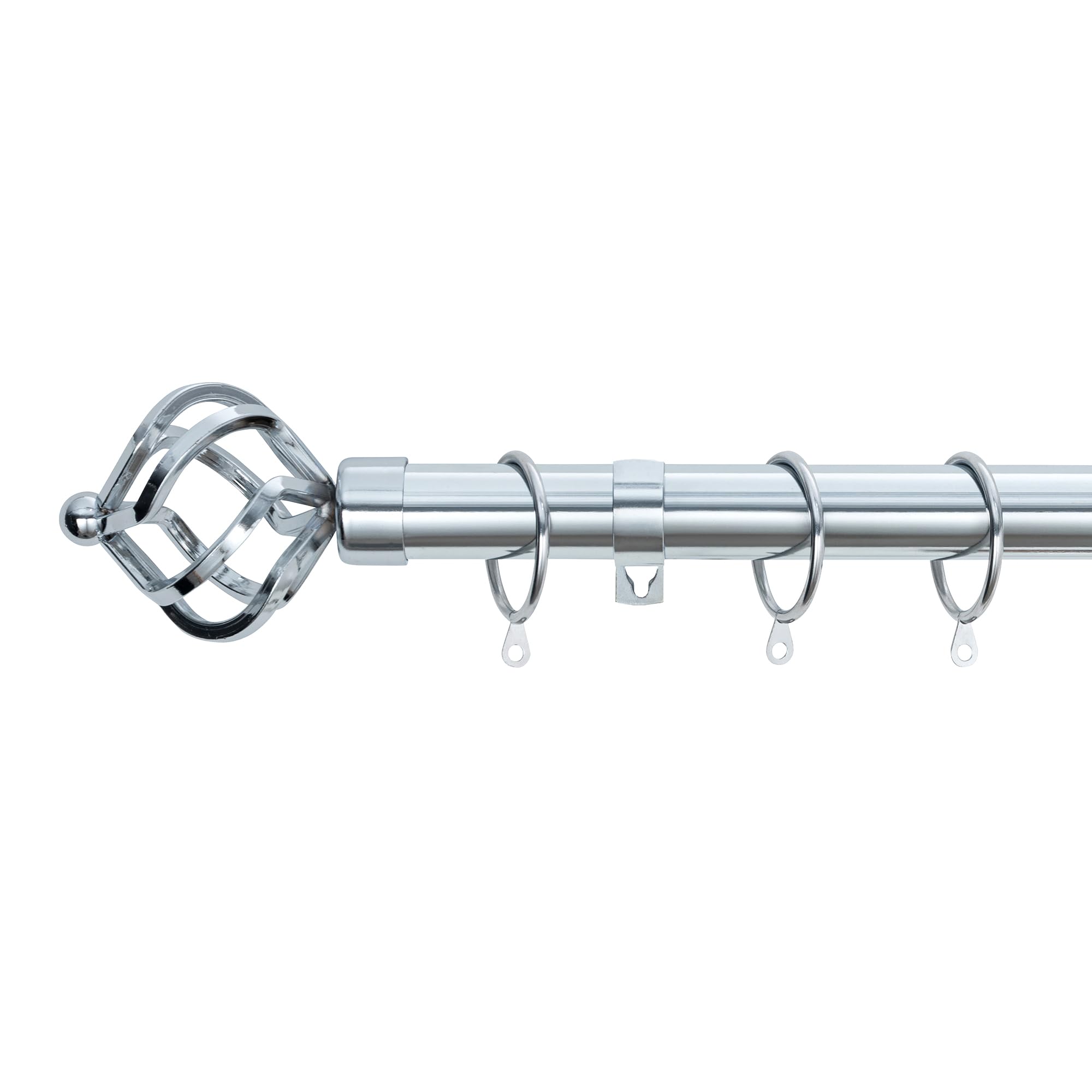 A.Unique Home Twisted Metal Extendable Curtain Pole with Rings and Fittings, In a Variety of Colours and Sizes (25/28mm)(Nickel, 70cm - 120cm, 28" to 47" Approx)
