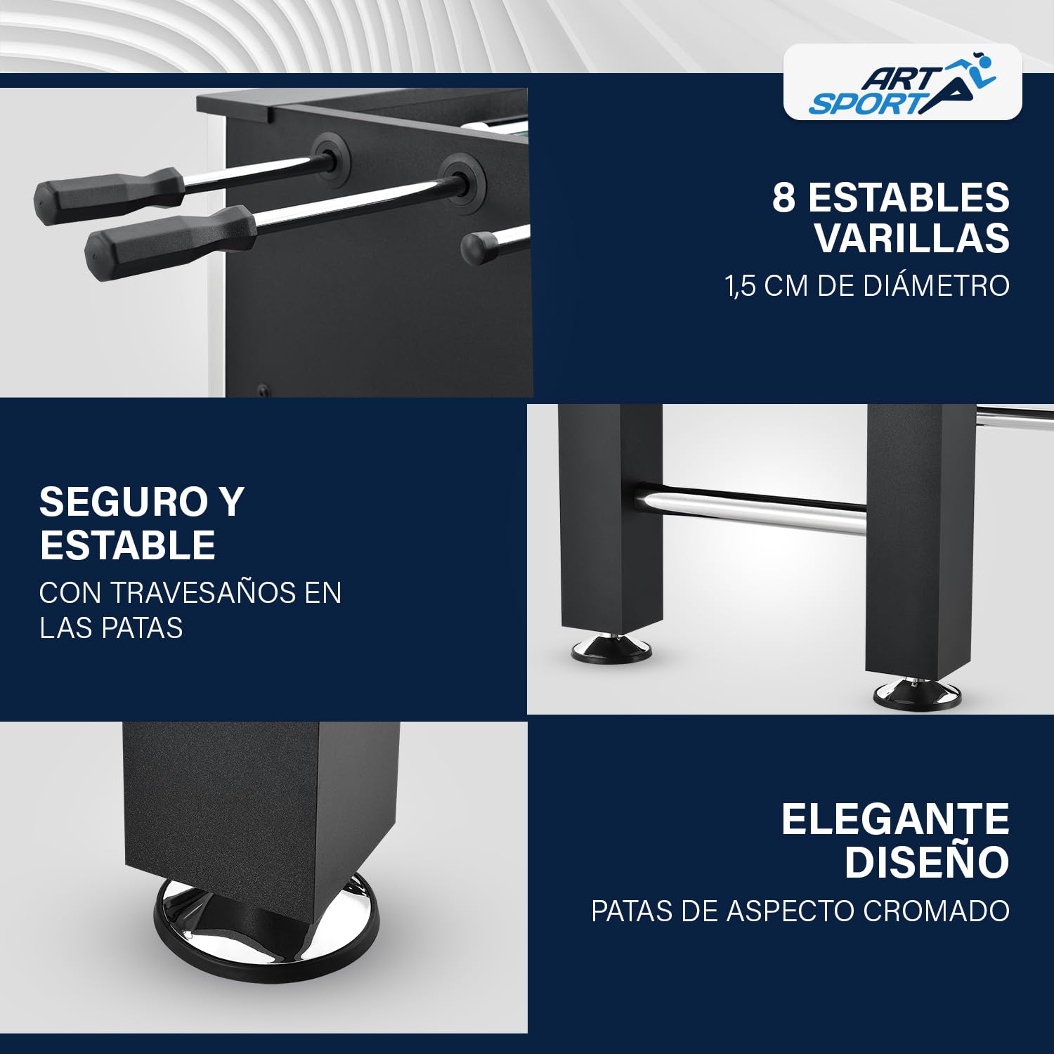 ArtSport Futbolín Wuzzler – Mesa de futbolín, incluye 2 bolas con soporte para bebidas, futbolín, futbolín, futbolín, caja