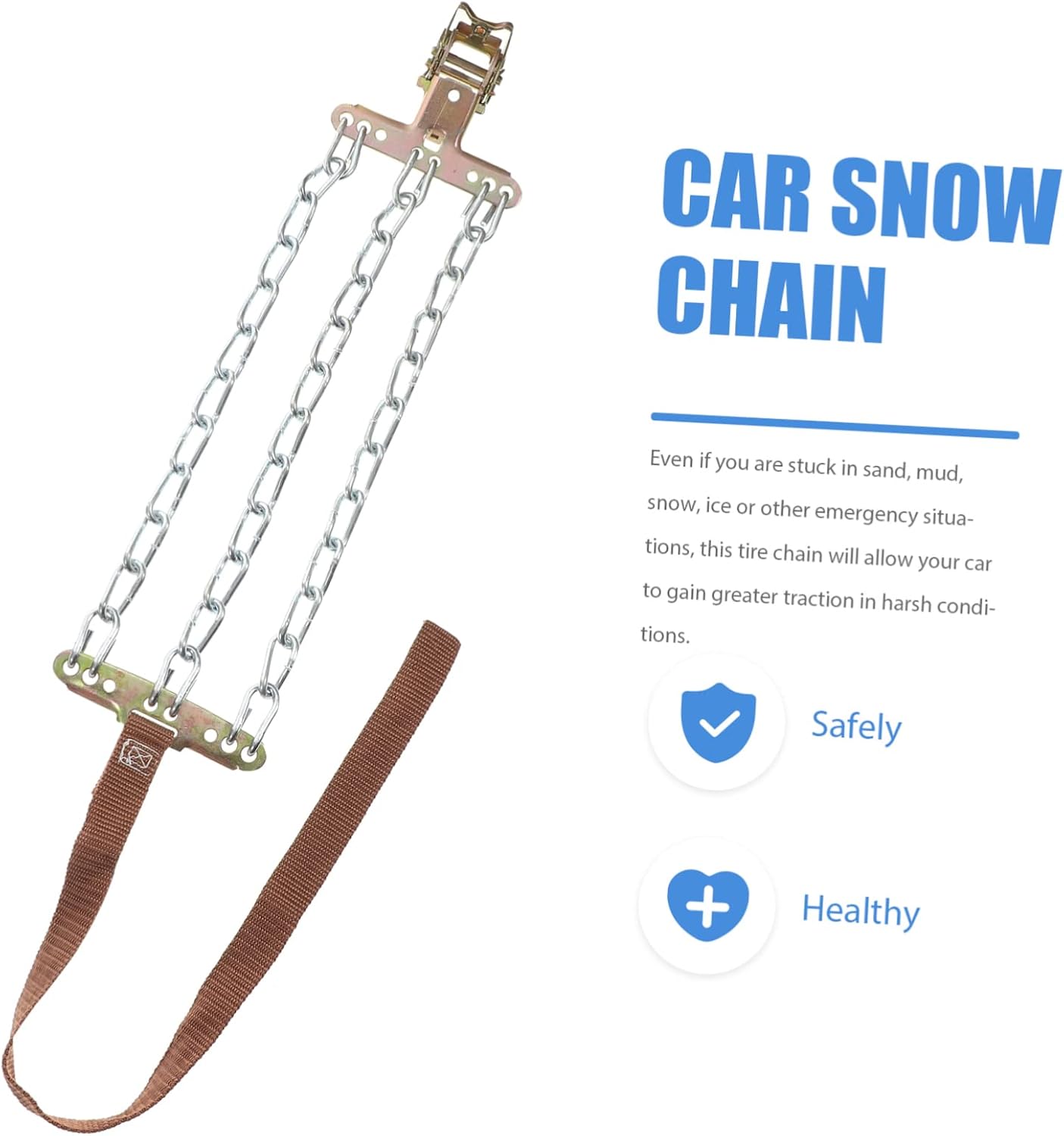 8pcs Snow Chains for SUV and Truck Tires Universal Emergency Anti-Skid Ice Chains for-Road Vehicles Random Color