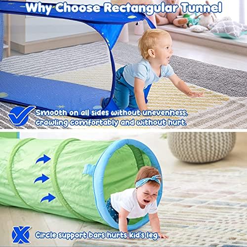 MAETOT Kids Play Tent 3 in 1 Pop Up Tents for Kids Playground Crawl Tunnel Ball Pit Basketball Hoop Indoor Outdoor Foldable Playground Camping Toys for Boys Girls Babies Toddlers with Storage Bag