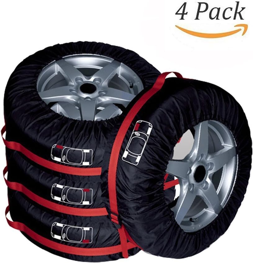 Taumini Tire Cover Seasonal Tire Tote Bag with Carrying Handles for Car Off Road Truck Vans for Wheel Diameter up to 31''-Pack of 4
