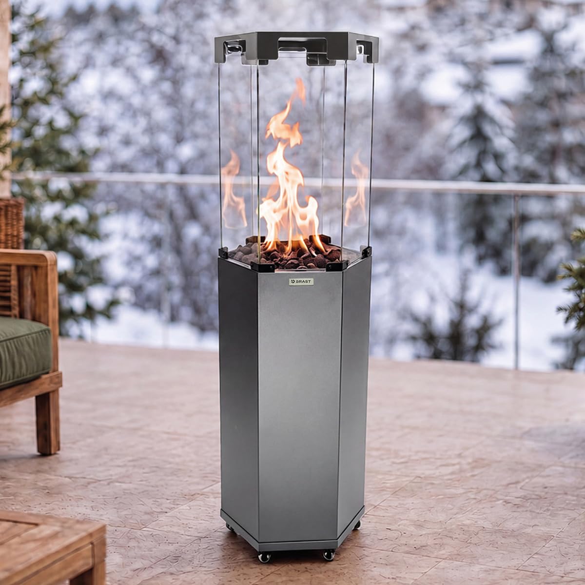 BRAST Gasheizer Gasheizstrahler FLAME | 2-stufige Heizleistung 4 oder 8 kW