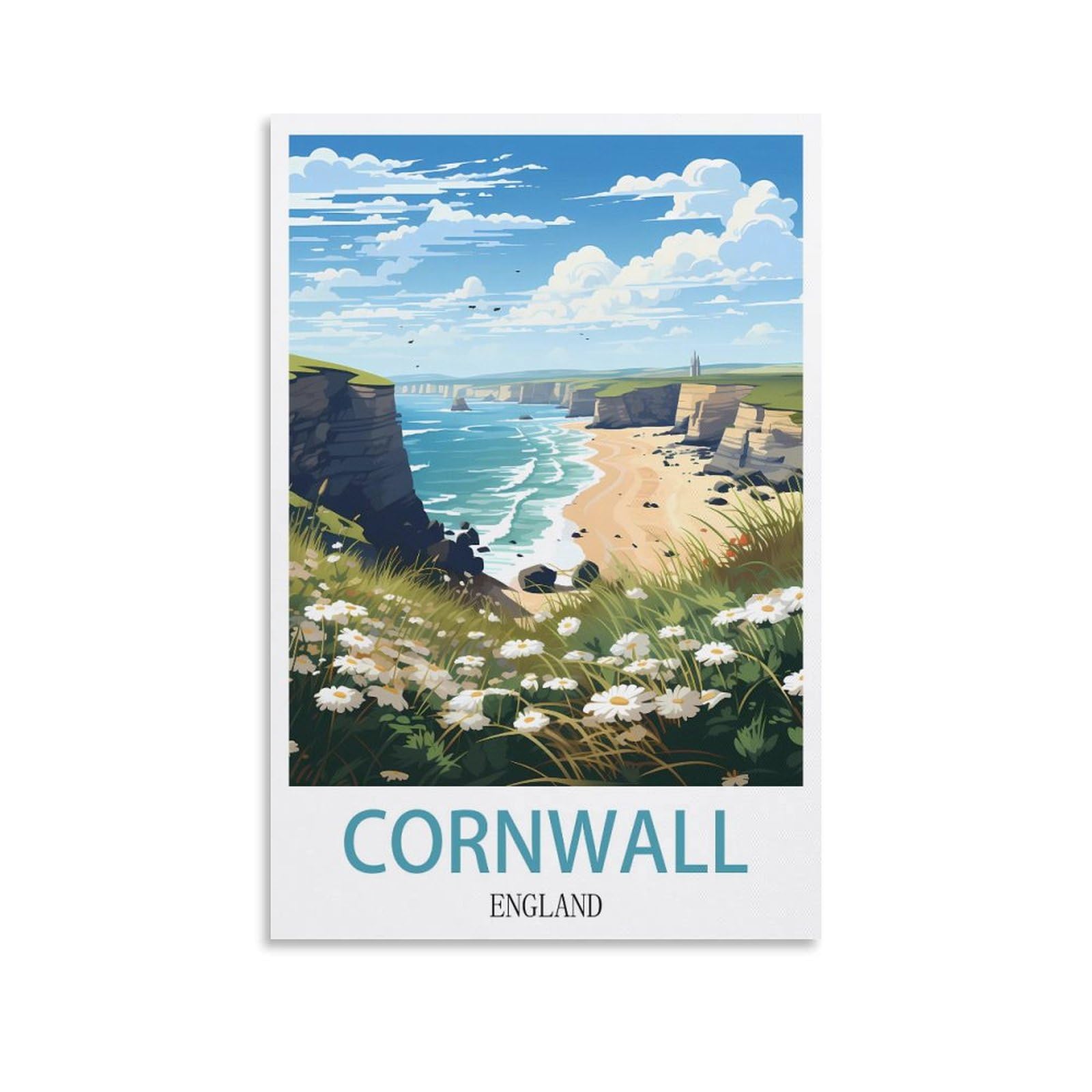 Metal Bar Signs Vintage Cornwall England Travel Tin Signs Metal Poster Wall Decor Office Cafe Bathroom Badroom 30x30cm