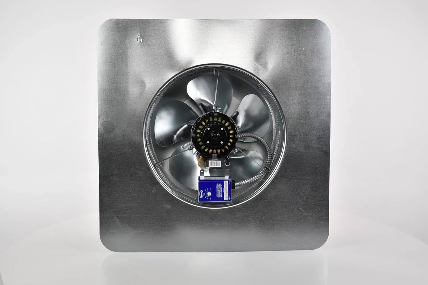 Master Flow GAF 1500 CFM Powered Roof Mount Attic Fan with Thermostat Controller for Up to 2800 Sq Ft | Durable Galvanized Steel Construction | Built-In Screen - ERV6BL