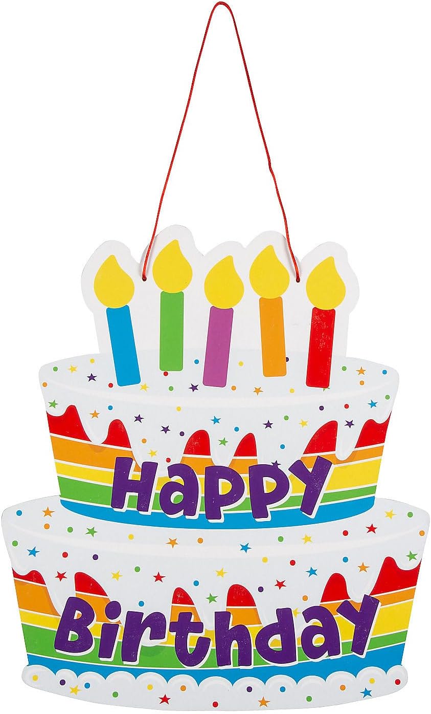 Happy Birthday Cake Door Sign