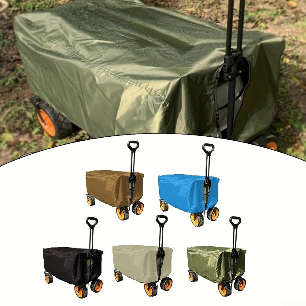 Housse de protection imperméable pour chariot de jardin pliable, tissu Oxford 210D, protection contre la poussière, la pluie, pour courses (noir)