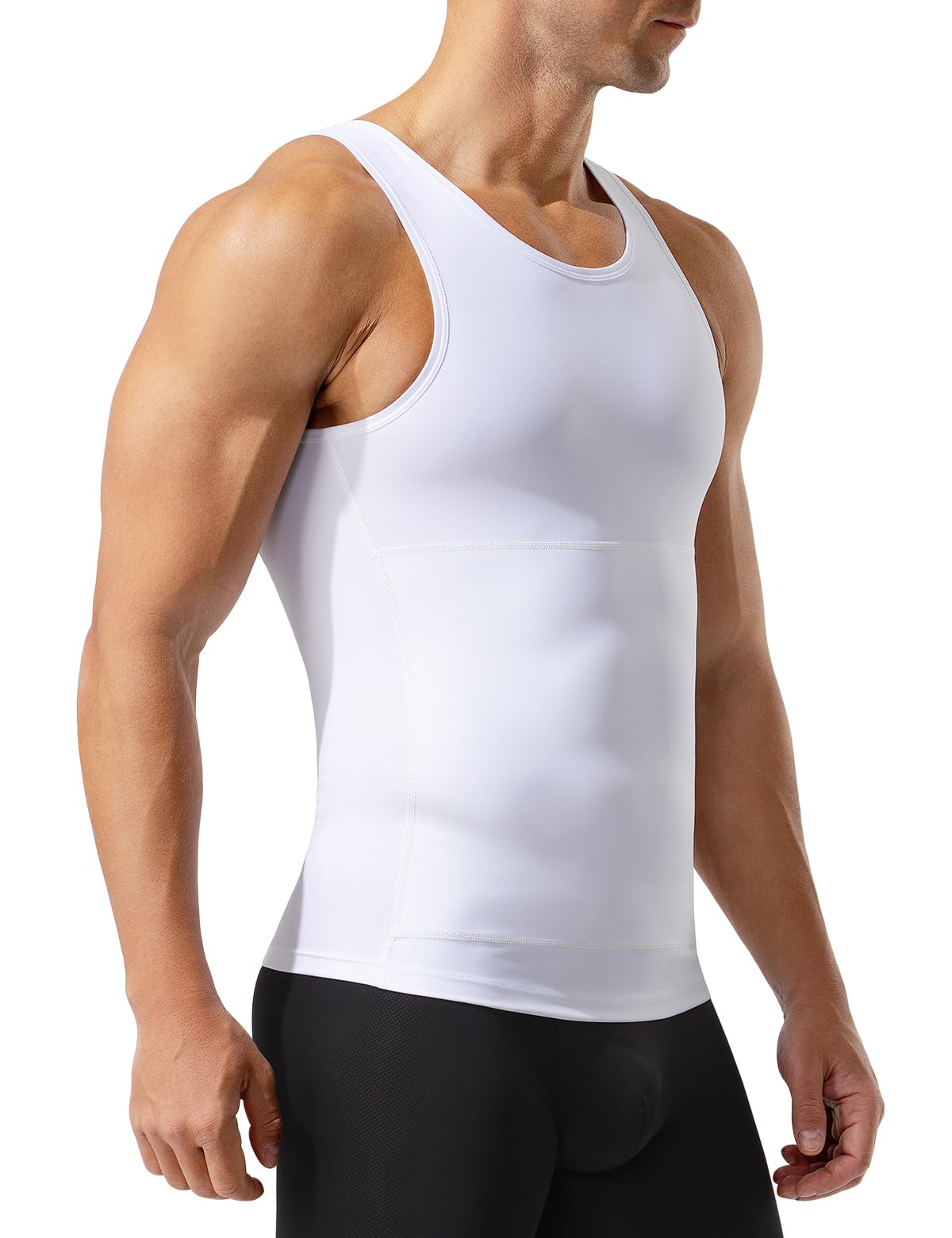 Kompressionsshirt Herren Body Shaper Bauchweg Unterhemd | Figurformend Shapewear Gynäkomastie Tank Top Atmungsaktiv Weste